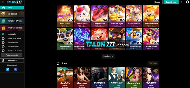 Bônus de recarga em cassino online